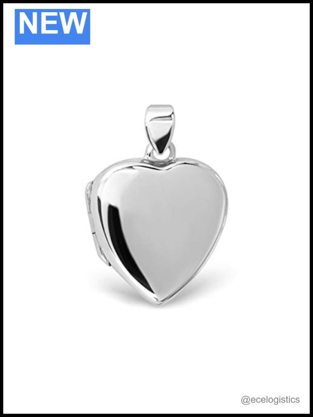Sterling Silver 925 Heart Locket Pendant Minimalist Necklace